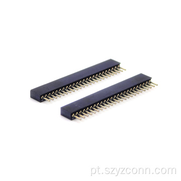Conector fêmea usinado de 1,27 mm em linha reta 24P